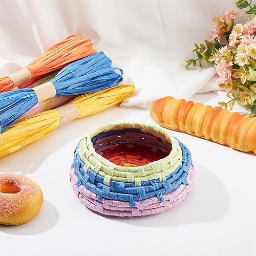 Miniatura 5 de FREEBLOSS Kit de tejido de canasta de rafia para principiantes, canasta de rafia creativa adecuada para proyectos de artes y manualidades y