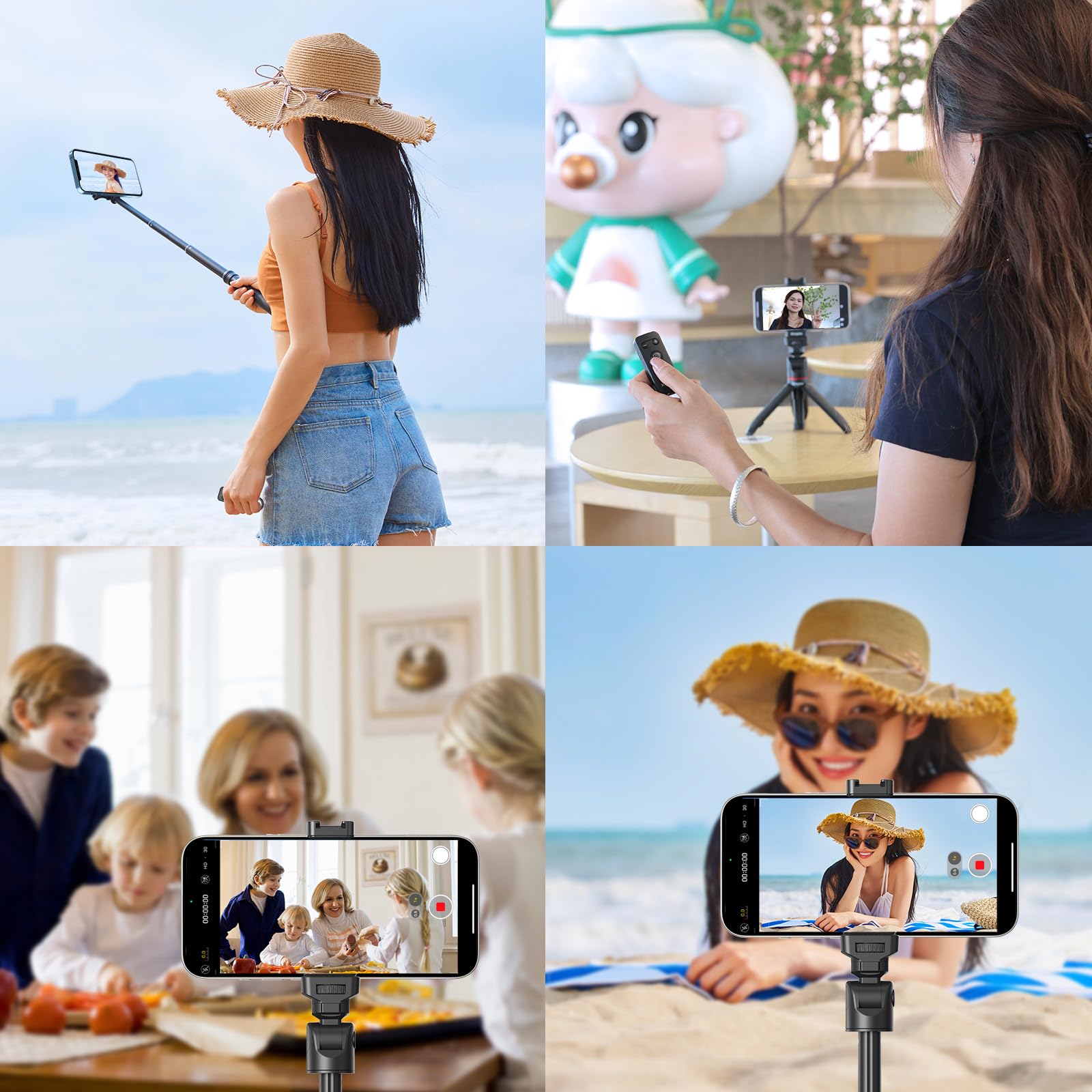 Newmowa Télécommande sans fil Bluetooth pour prise de vue vidéo/zoom/changement d'objectif sur iPhone, télécommande rechargeable pour selfies vlogs, compatible avec iPhone(iOS 15 Above,NOT for iOS 26)