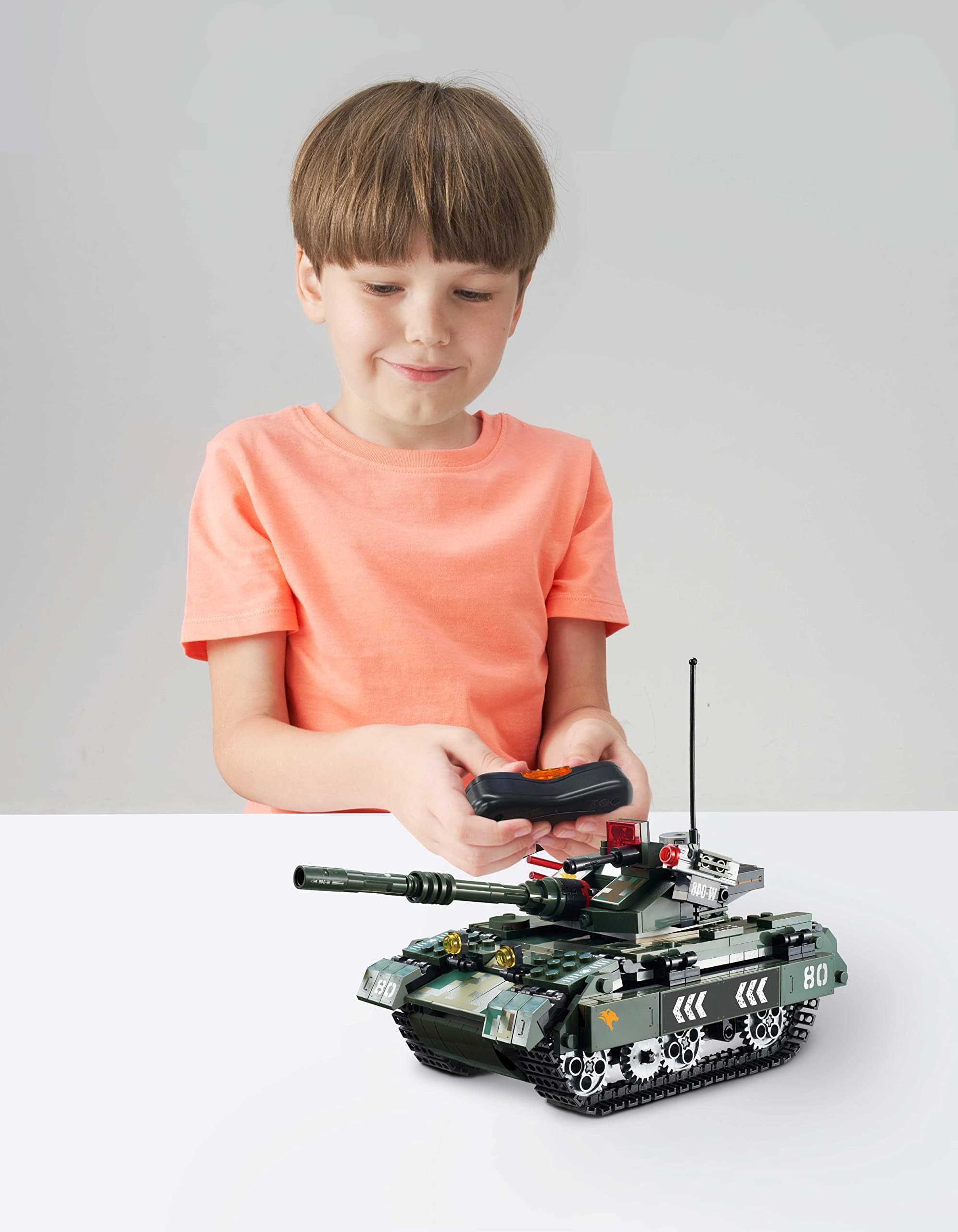 Small Blocks Buildable Remote Control - Military Tank Vehicle