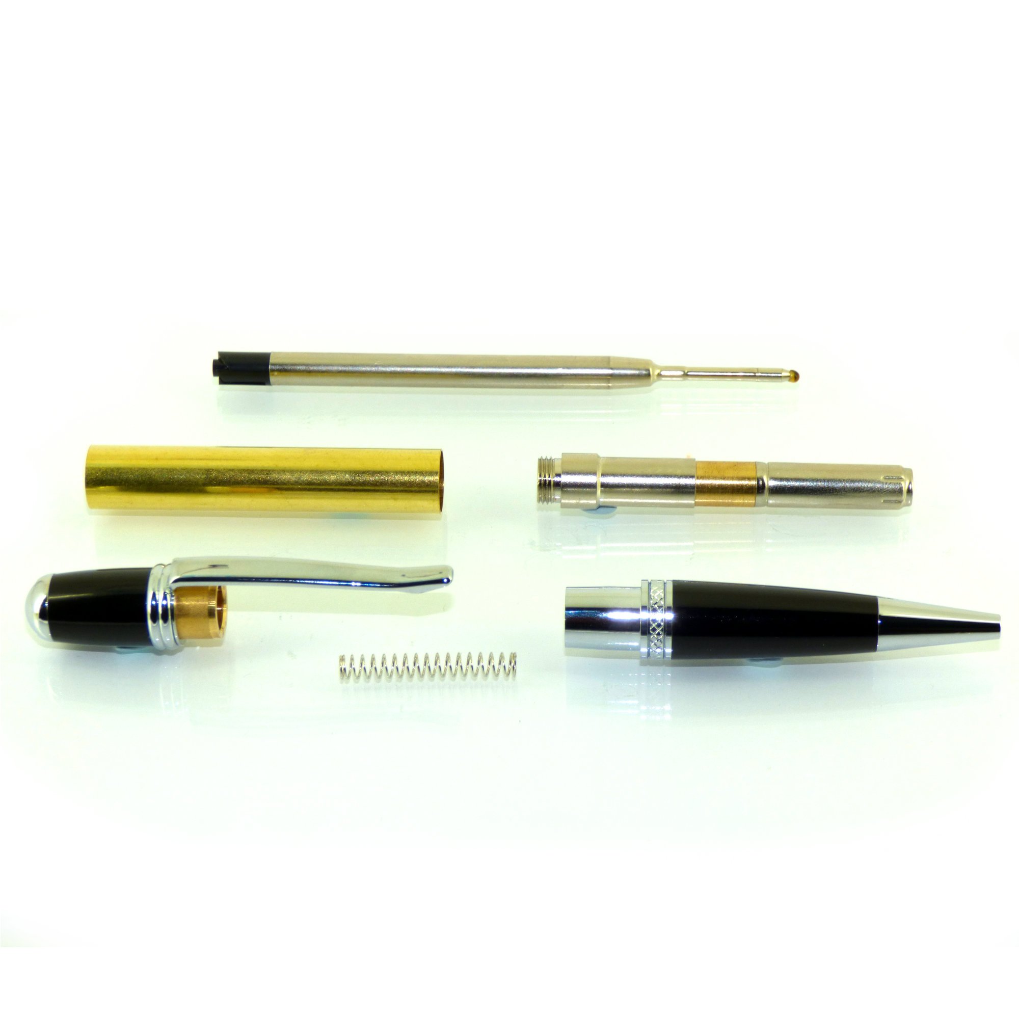 Cs Crafts Chrome & Black Sierra Pen Kit, Finish, Twist Mechanism