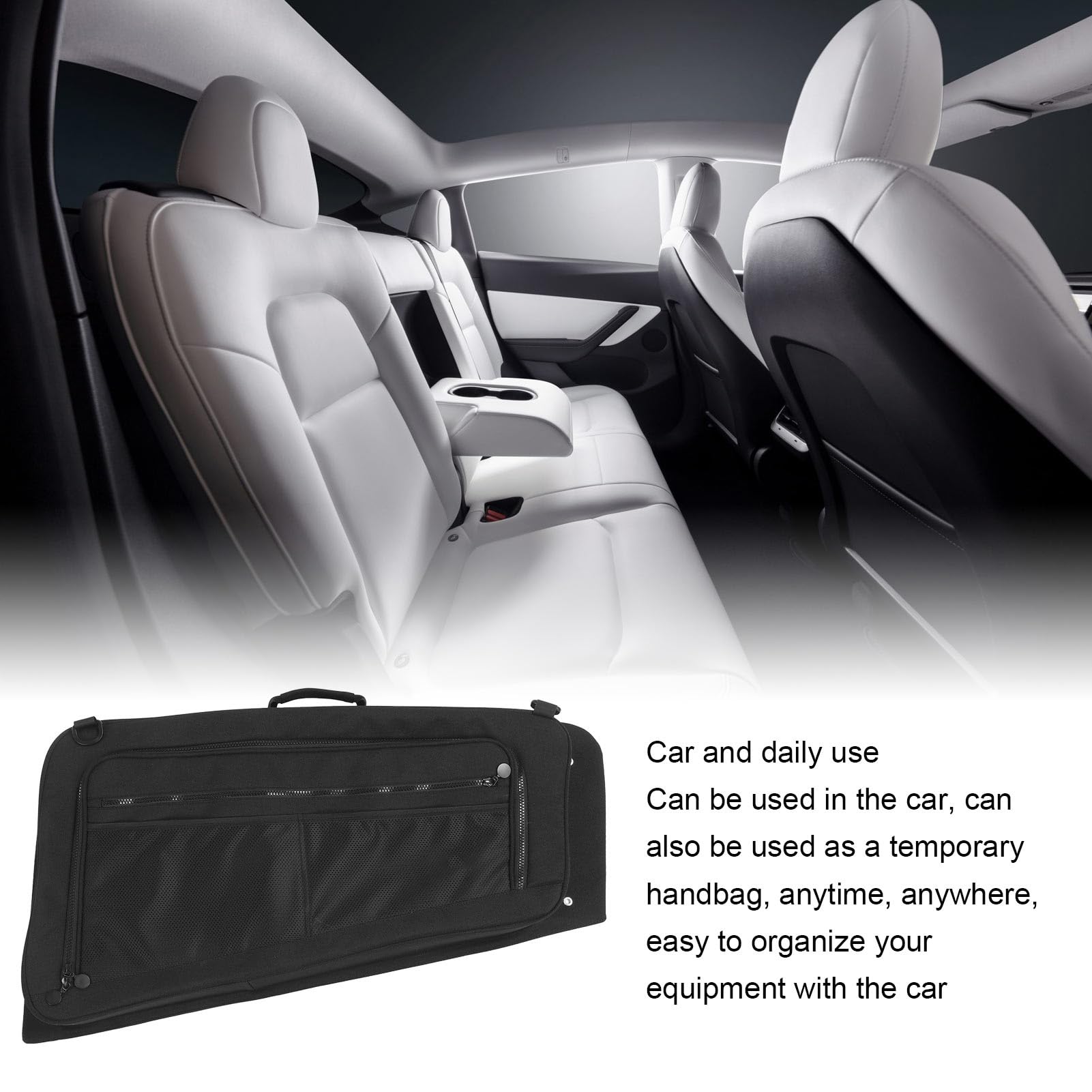Aramox Bolsa de Almacenamiento para Ventana Trasera de Coche, Tela Oxford 1200D con Ventosas para una Fácil Instalación, Organiza Elementos Esenciales para Viajes por Carretera y Uso Diario (Ventana