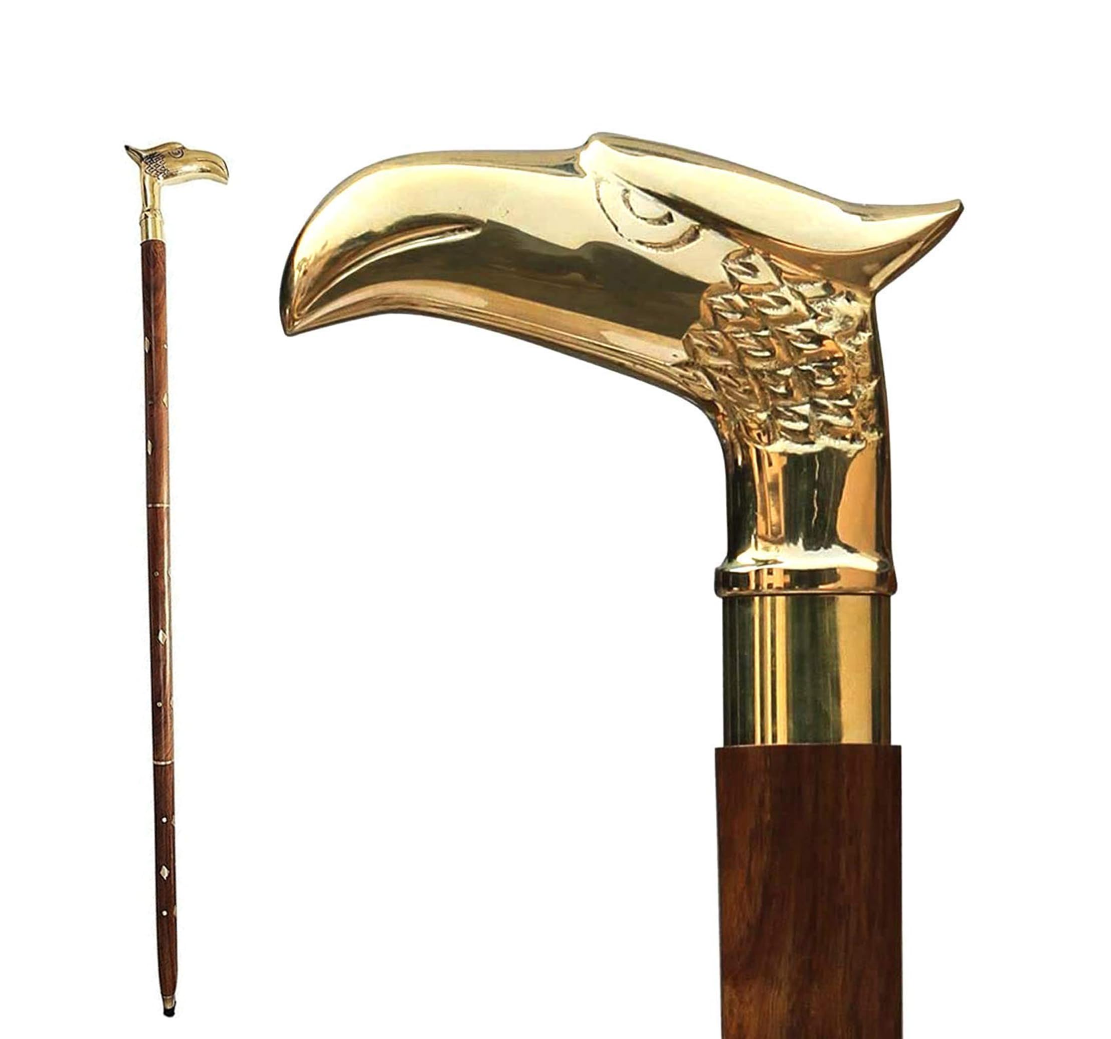ZESH WOOD ART Premium Antique Wooden Walking Stick for Men,Women and Old People (Color-Brown), 3 Fold (Length 36 INCH)-image-43