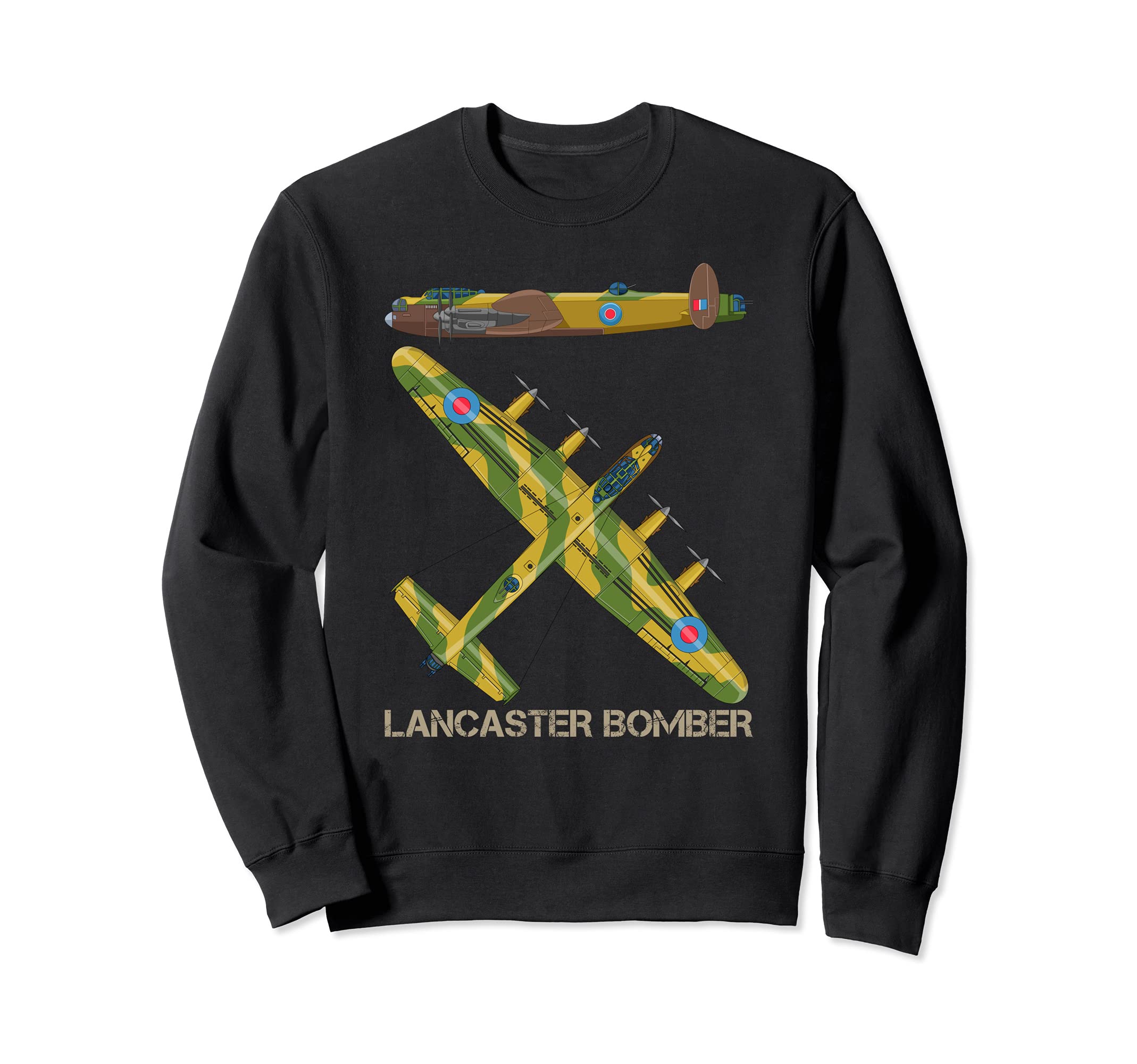 Lancaster Bomber WW2 British Aircraft Plane Diagram Sweatshirt