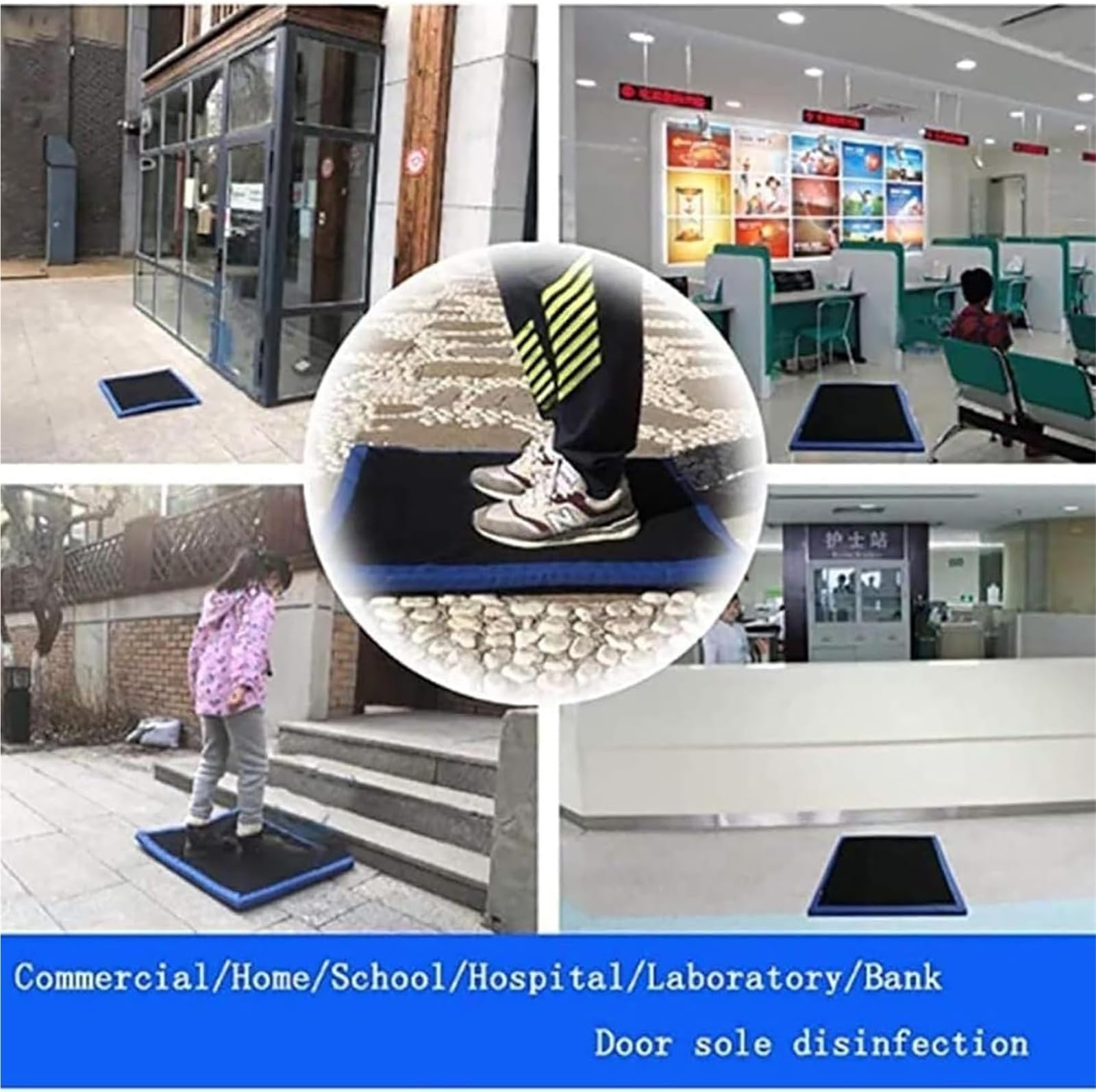 Alfombrilla desinfectante de zapatos para desinfección de pisos, tapete de entrada, tapete de inmersión, almohadilla de esponja para pies para hospital, laboratorio al aire libre, cría de animales