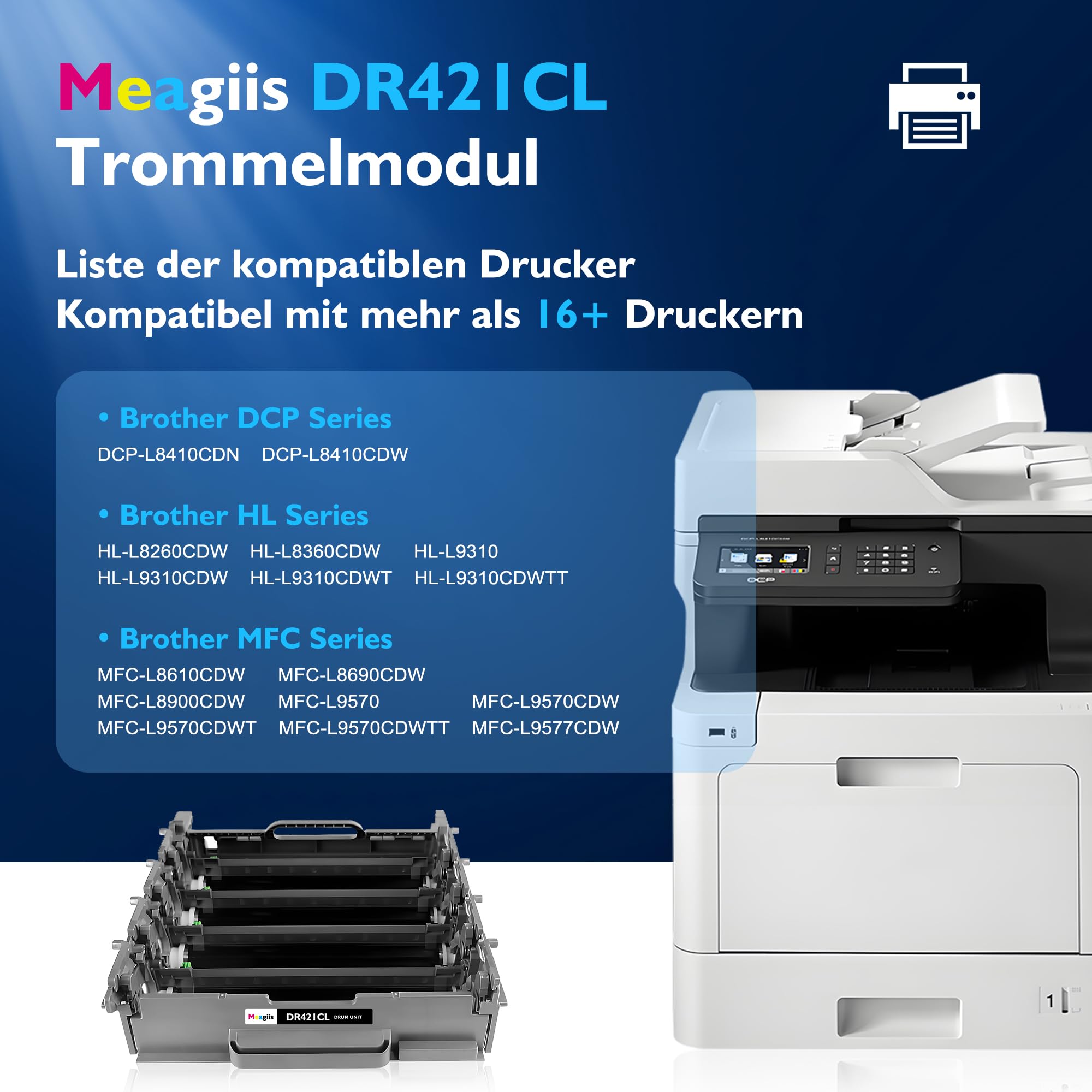 DR421CL Trommel kompatibel für Brother D421CL DR-421CL Trommelmodul für Brother HL-L8260CDW HL-L8360CDW HL-L9310CDW HL-L9310CDWT HL-L9310CDWTT MFC-L8690CDW MFC-L8900CDW MFC-L9570CDW(4 Packung)