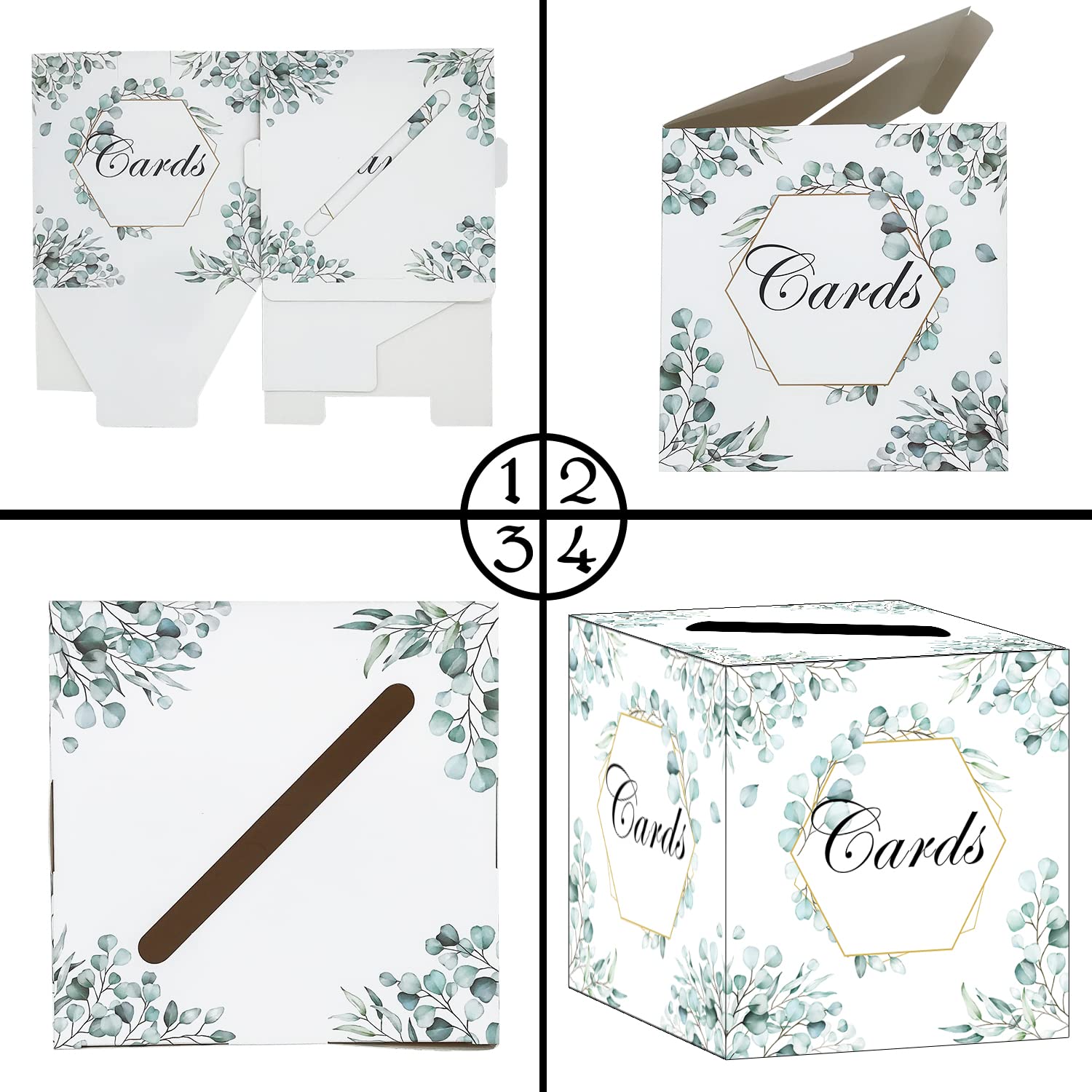 Stofinity Weiße Hochzeitskarten-Box – Rustikale Holzkartenbox Für Partys & Feiern