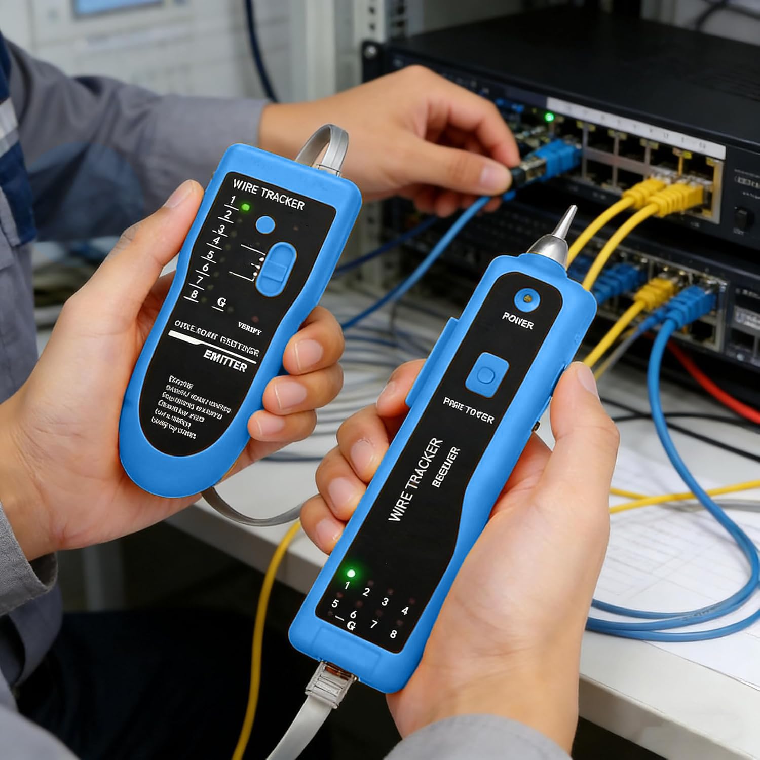 Pass Through RJ45 Crimp Tool Kit, Netzwerk Tool Kit für Cat6 Cat5 | Ethernet Crimper Cat6 Cat5e Cat5 Crimpzange mit Draht-Tracker, Durchgangsanschlüsse