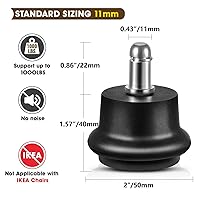 Vista 2 de Bell Glides Ruedas Giratorias de Repuesto para Silla de Oficina o Taburete que Convierten Ruedas Giratorias a Ruedas Fijas Estacionarias