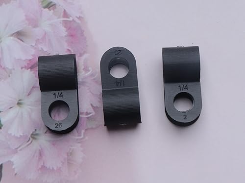 Miniatura 5 de SOWAKA 50 abrazaderas de cable 14 negro tipo R de nailon para montaje de cables de montaje de cables para cables de montaje de cables de tuberías