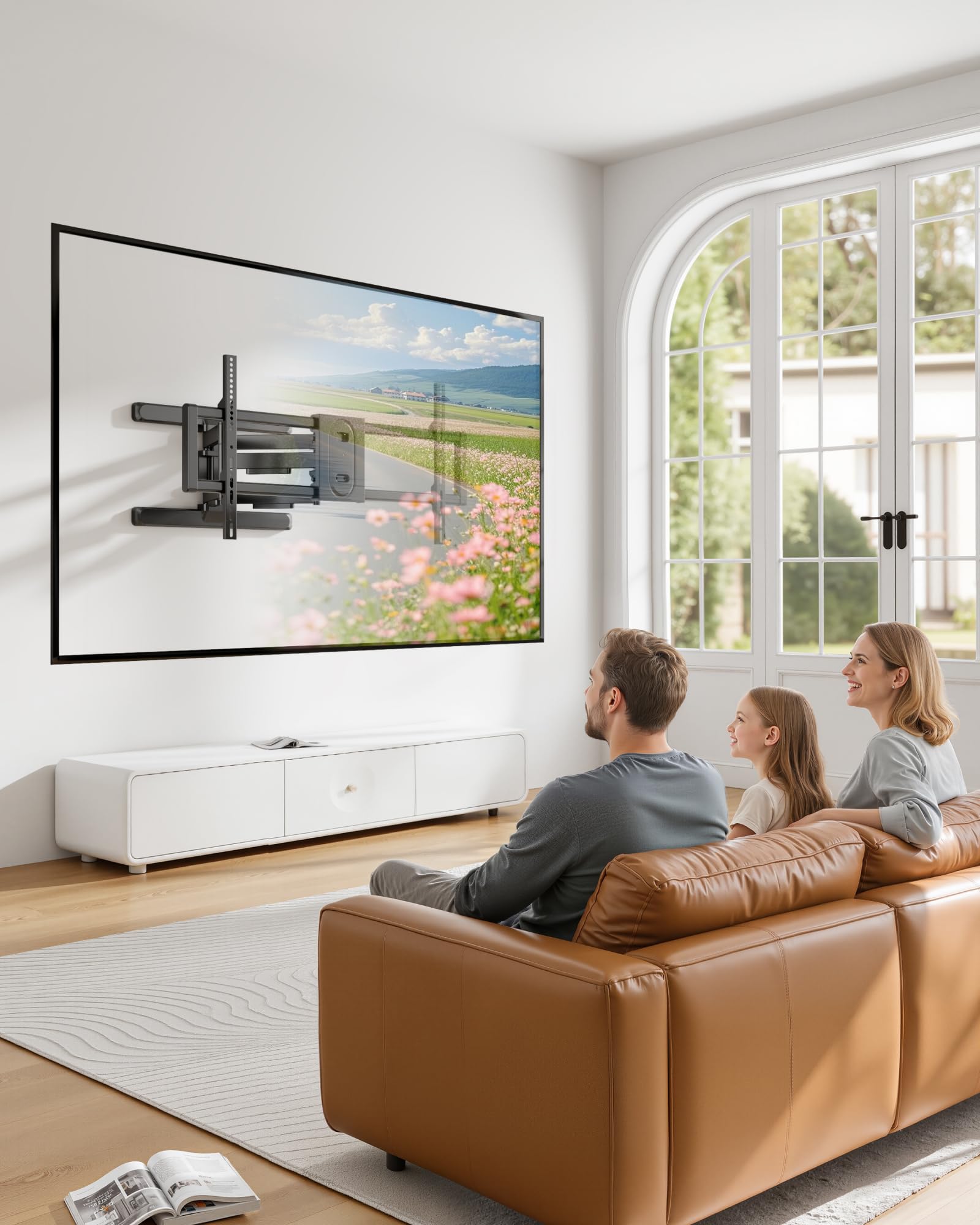monTEK Soporte TV de Pared 43~95", VESA 800×400mm máx. Carga máx.60kg | Soporte de Televisor de Pared, Soporte de Pared, Modelo de Pared Con Brazos Oscilantes, Giratorio e Inclinable