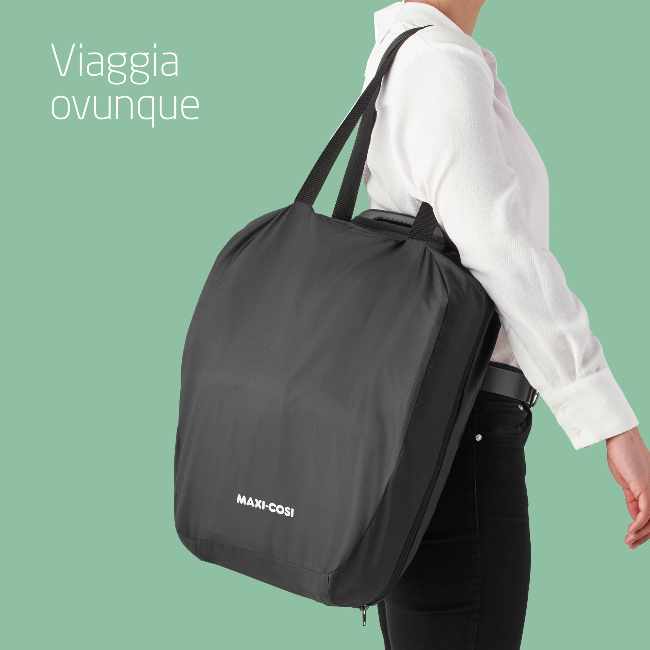 Maxi-Cosi Nomad Plus, Seggiolino Auto Pieghevole, 15 mesi - 4 anni, 67 - 105 cm, Seggiolino da Viaggio Portatile, Compatto, Leggero, Protezione dagli Impatti Laterali, Authentic Black