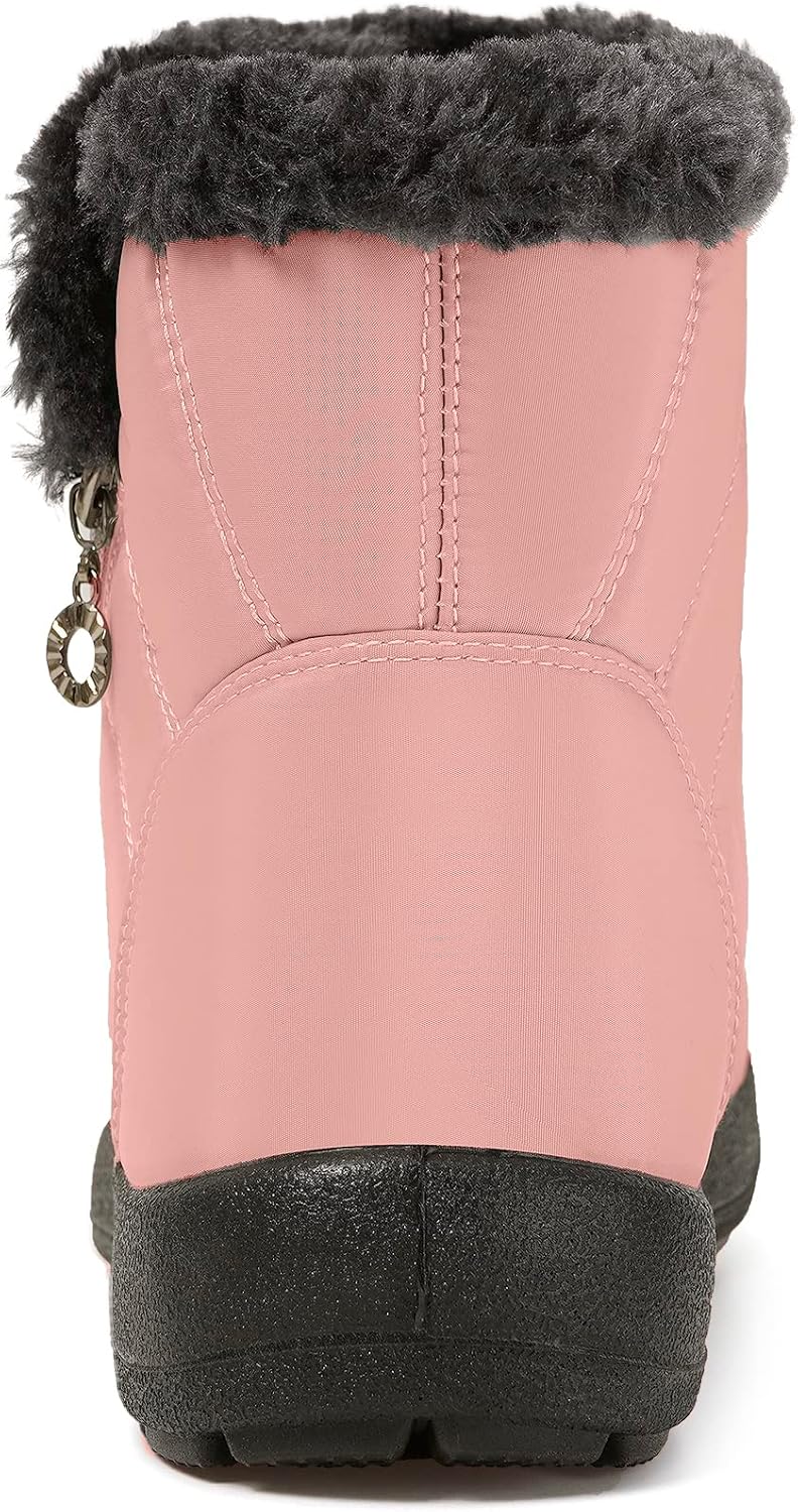 Eagsouni Snow Boots Womens Winter Ankle Boots Ladies Warm Fur Lined Booties Thickening Shoes Zip Flat Sneakers Outdoor Booties - Image 6