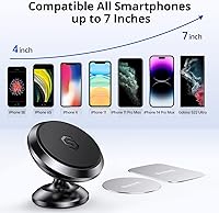 Vista 7 de SYNCWIRE Soporte magnético de teléfono para salpicadero, kits de teléfono celular, soporte de teléfono celular ajustable de 360°, compatible