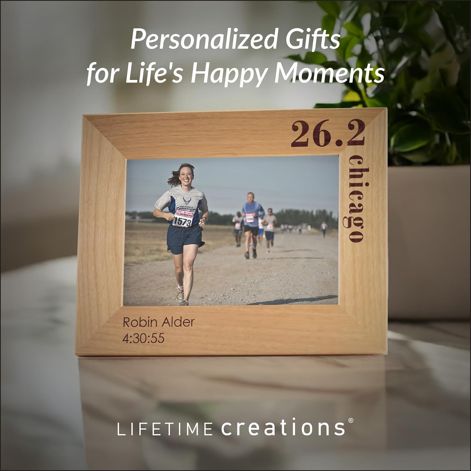 Lifetime Creations Personalized Marathon Runner Picture Frame Gift for Marathoner, First Marathon, Running Gift (5" x 7" Landscape)