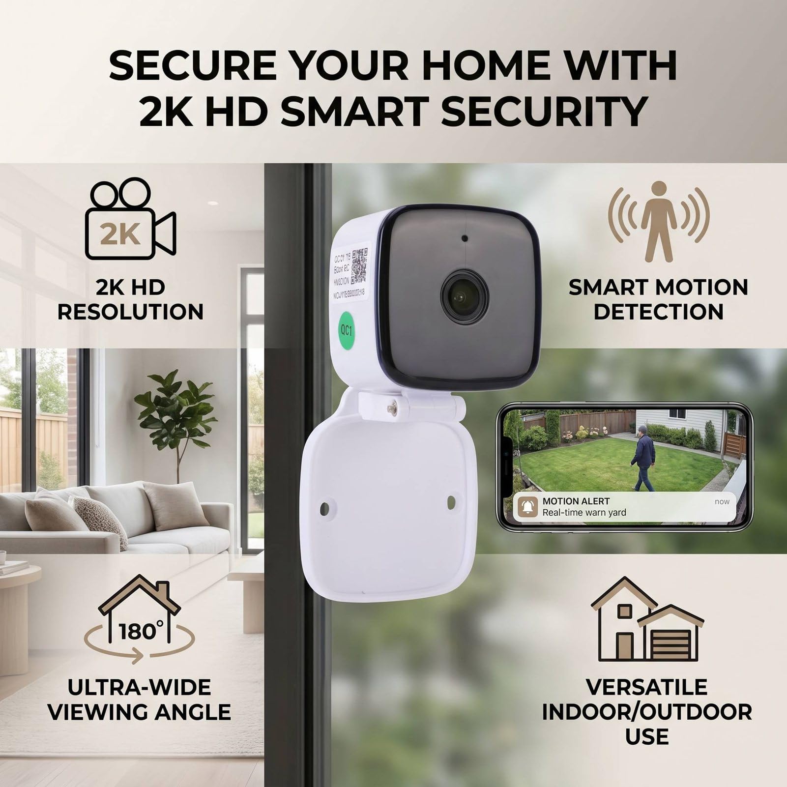 Rilevazione Movimento Telecamera 2K di Sicurezza Interna