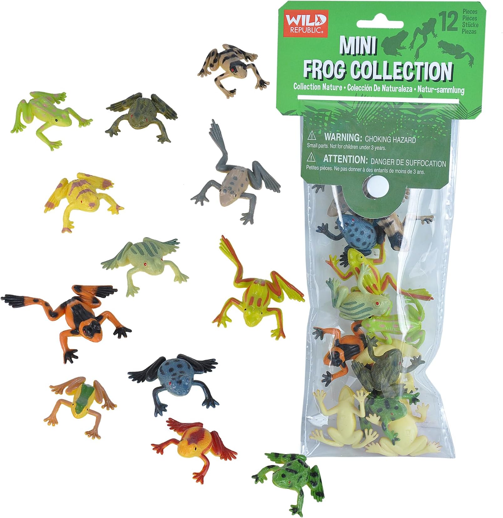 Mini Frog Polybag, Kids Gifts, Educational Toys, Reusable Bag, 12Piece, Frosch