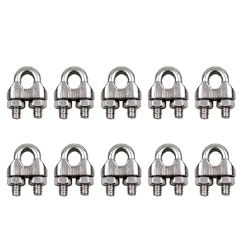 M4 304 Stainless Steel 5/32 Inch/4mm Wire Rope Cable Clip Clamp, 10 Pieces