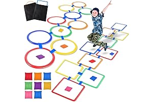 Interactive Hopscotch Squares and Beanbag Toss Kit for Dynamic Play
