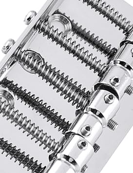 Rubatone 4 String Bass Bridge Top Load Bridge Hard Tail Steel Bridge for Jazz Bass Precision Bass P Bass Guitar Parts Accessories High Mass Chrome.