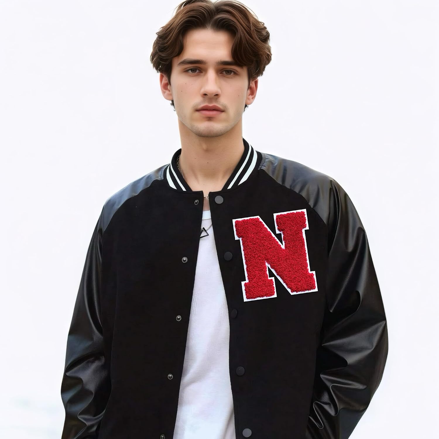 6.5" Varsity Letter Patches Large Iron on Letters Chenille Letterman Jacket Patches for Clothing/Jacket/Varsity/Bag (Red, F) image 4