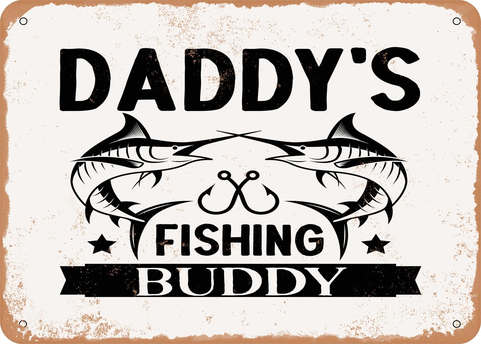 Miaomansenstore Metal Sign - Daddy's Fishing Buddy - Vintage Look Sign Home Decor