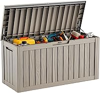 Vista 23 de DRATO Cajas de terraza, caja de almacenamiento al aire libre de 30 galones para cojín de patio, herramientas de jardín, impermeable y resistente a