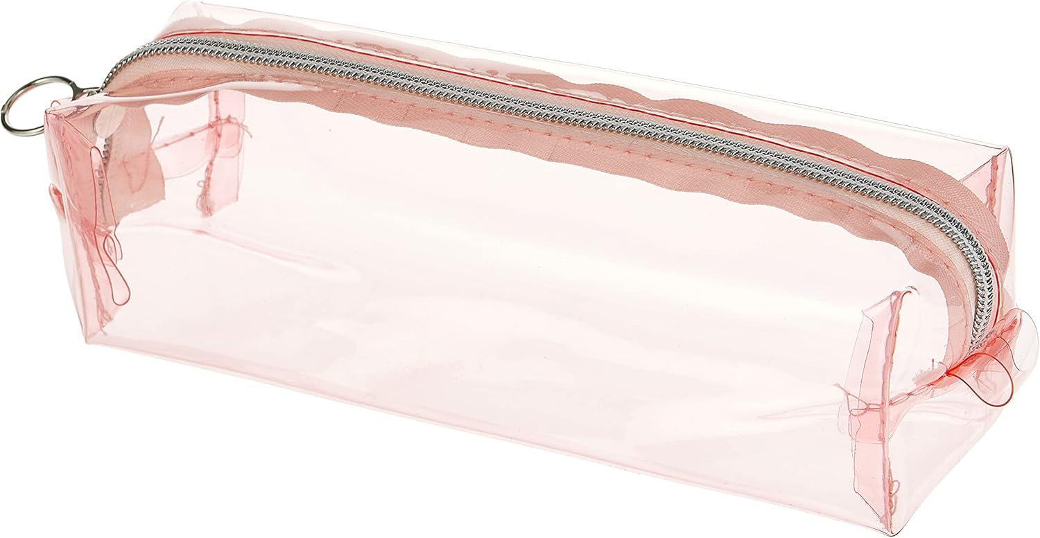 HEMA Transparent Pencil Case, 21 cm x 7 cm Size, Light Pink Amazon.ae