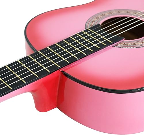 Miniatura 9 de Smartxchoices - Guitarra acústica de 6 cuerdas de 38 pulgadas con correa para la bolsa de transporte, juego de cuerdas extra para principiantes,