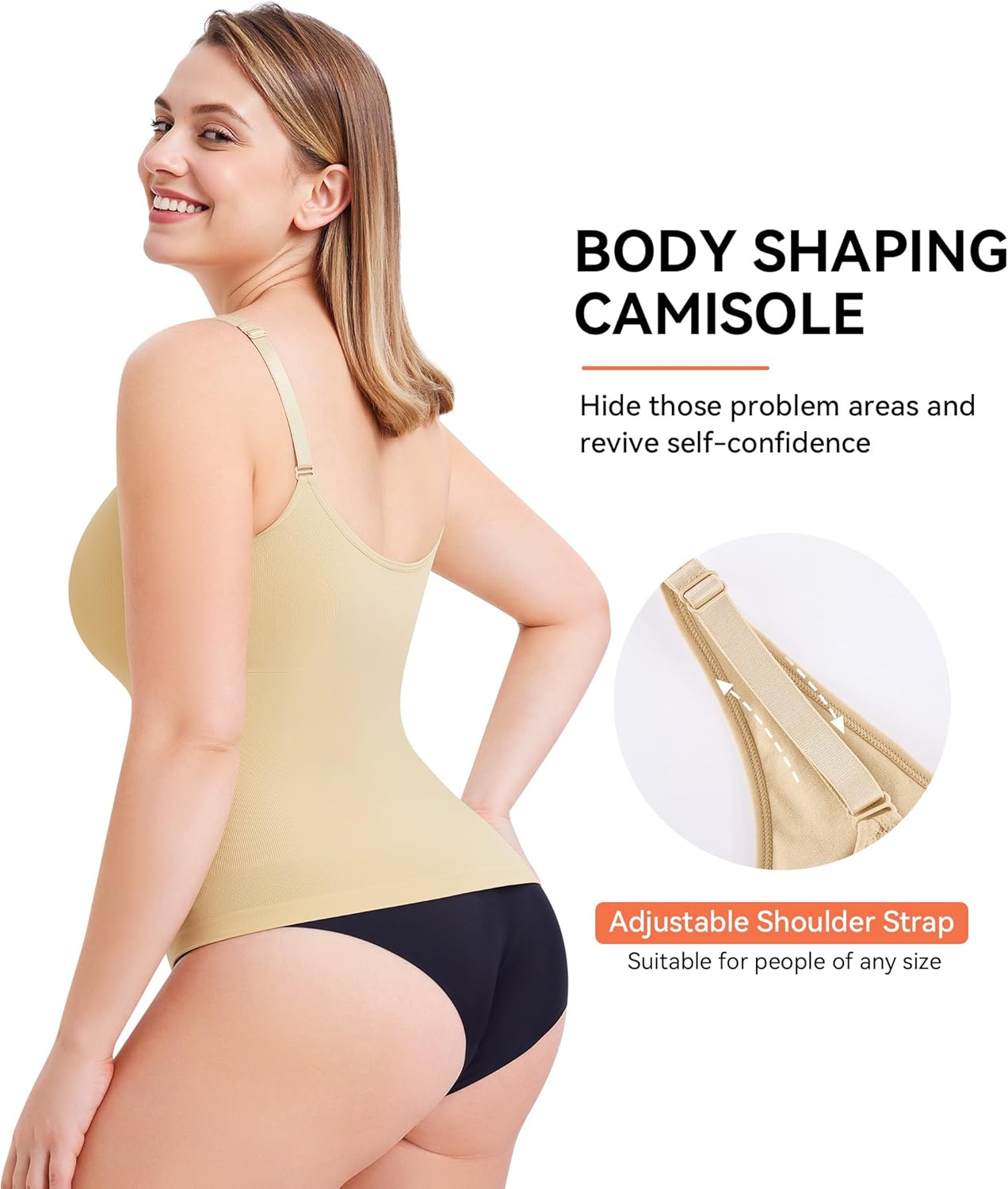 LANCS Compression Tank Top for Women Seamless Tummy Control Shapewear Shirts Slimming Body Shaper Camisole - Image 2