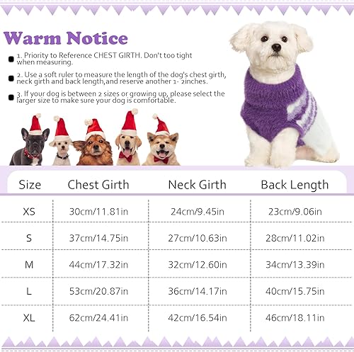 Miniatura 5 de Bonaweite Suéter para perro, suéter de punto para mascotas para perros pequeños y medianos, gatos, suéter cálido y suave de cuello alto para