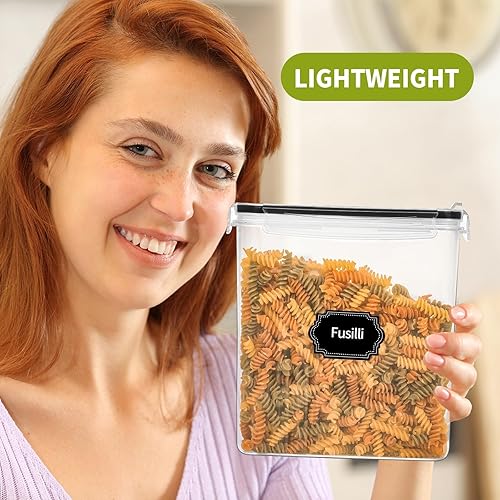 Miniatura 6 de Skroam 8 recipientes de cereales de almacenamiento 135.2 onzas, recipientes herméticos de almacenamiento de alimentos con boquilla para