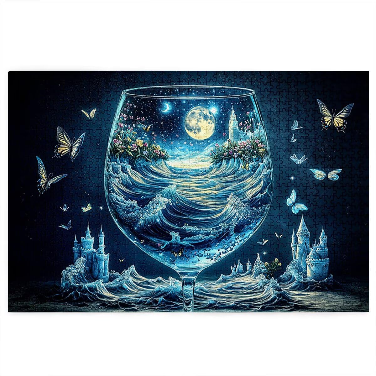 Puzzle 3000 elementów, Starry Night, abstrakcyjne puzzle dla dorosłych, 3000 elementów, drewniane puzzle dla dorosłych, trudna łamigłówka, gra logiczna dla całej rodziny, drewniane puzzle, dekoracja