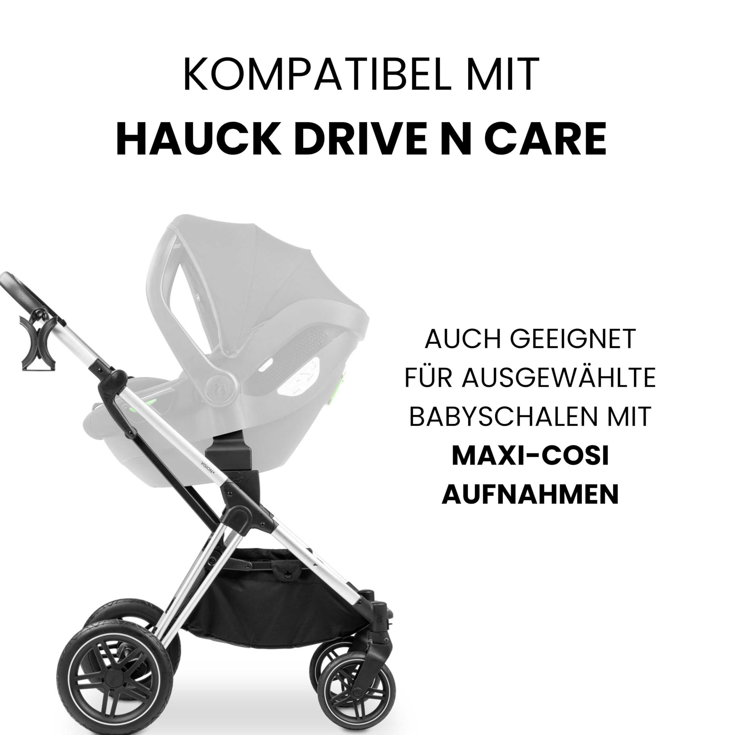 hauck Universal Baby Car Seat Adapter Compatible with Vision X, Saturn R &  Apollo Buggy & Drive N Care Car Seat & Common Baby Car Seats from Cybex, ...