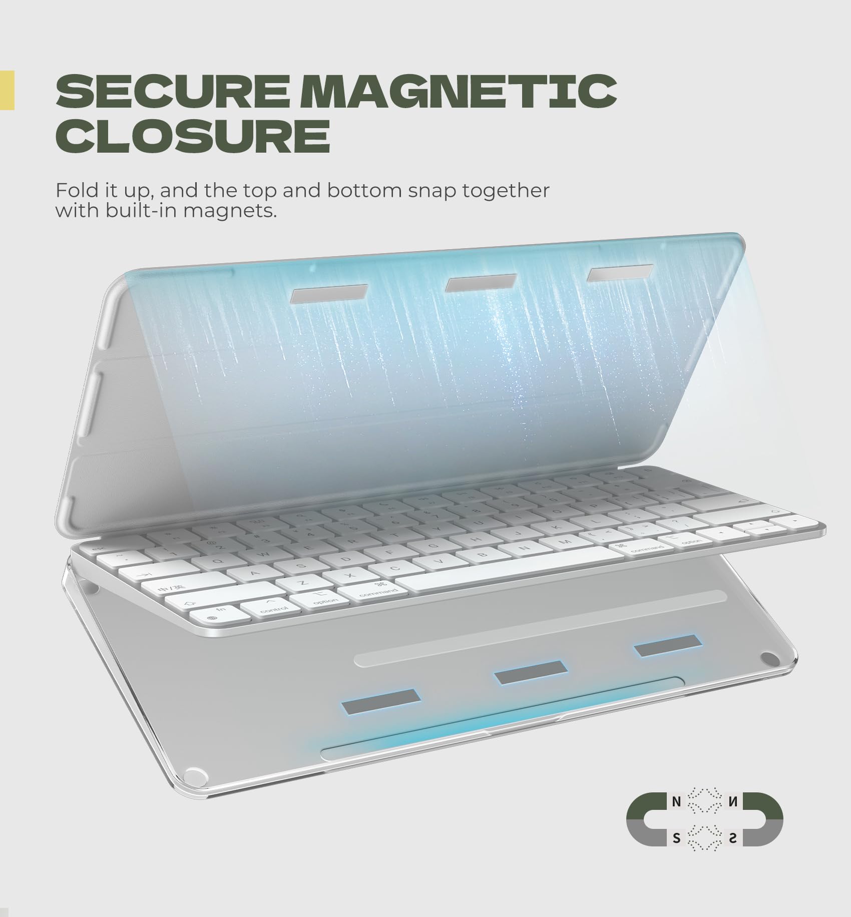 Dexnor Funda para Apple Magic Keyboard con Touch ID/tecla de bloqueo 2021/2024, funda rígida de almacenamiento de viaje a prueba de polvo, funda protectora de cuero para teclado con cierre magnético