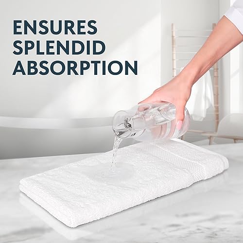 Miniatura 6 de White Classic - Juego de lujo de toallas de baño para baños hoteles spa y cocina toallas de algodón egipcio de alta absorción y de calidad hotelera