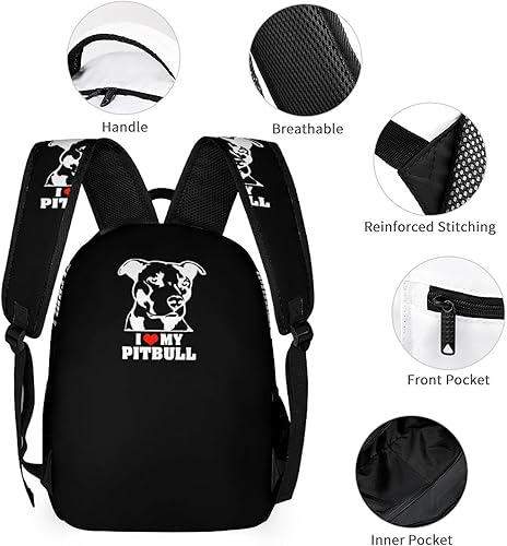 Miniatura 6 de I Love My Pitbull Mochila de viaje para computadora portátil, bolsa duradera para computadora para hombres y mujeres, Estilo, Mochilas Daypack