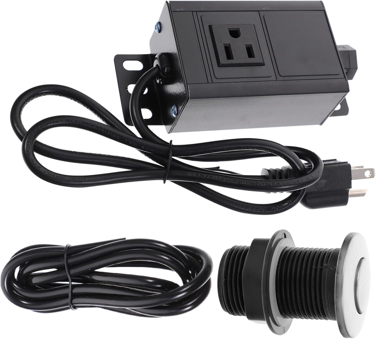Veemoon 1set Air Switch for Garbage Disposal Kit Aluminum Power Module Compatible Includes Stainless Steel Button Replacement for Old Switch