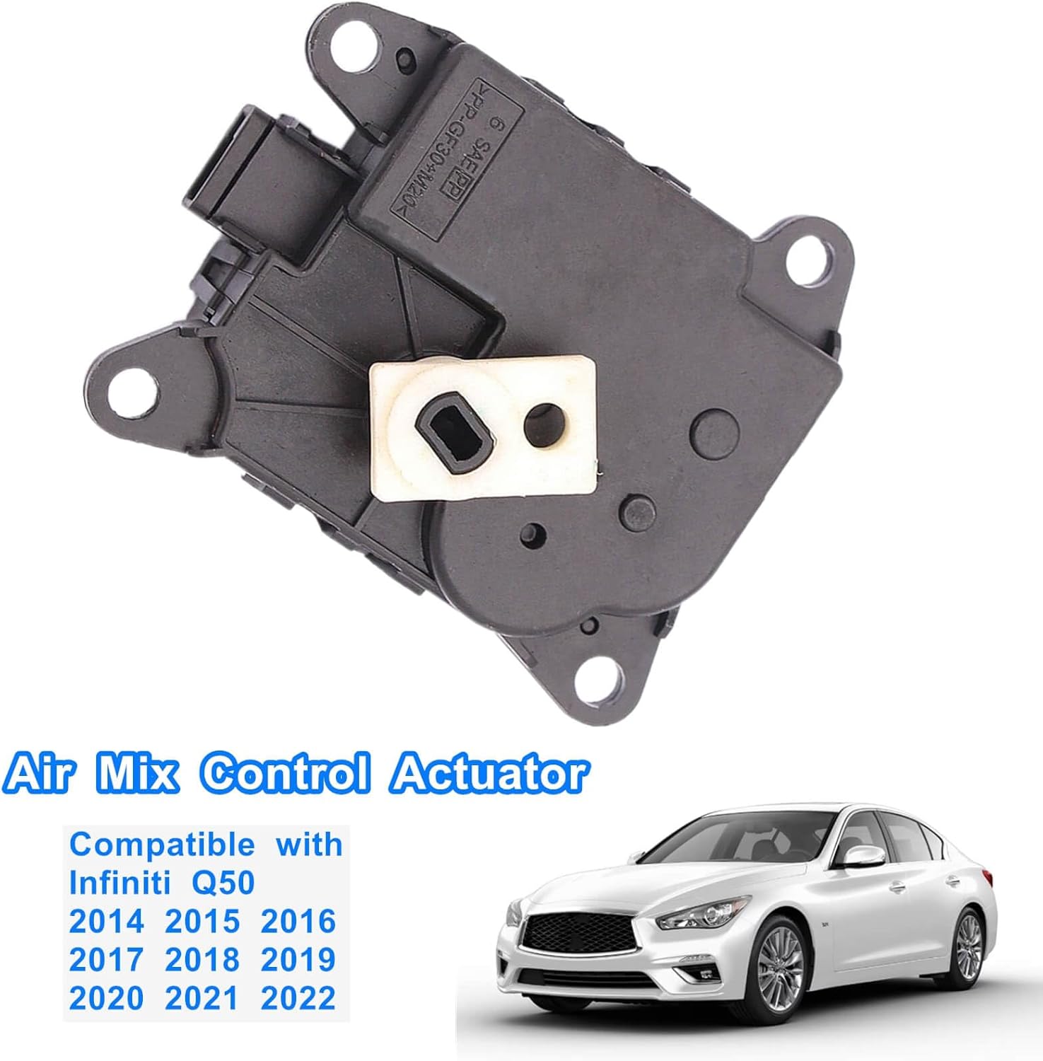 Left Side Air Mix Actuator Compatible with Infiniti 2014+ Q50 2017+Q60, Heater Air Blend Door Actuator Replace Parts AC Air Mix Control Actuator Replace #27732-4GF0A, 27732-4GF0B