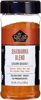 Cerez Pazari Shawarma Spice Blend 6.7 oz – Middle Eastern Seasoning with Cumin, Sweet Pepper, Garlic & Turmeric – Non-GMO, No MSG – Perfect for Chicken, Beef, Lamb, Veggies & Marinades