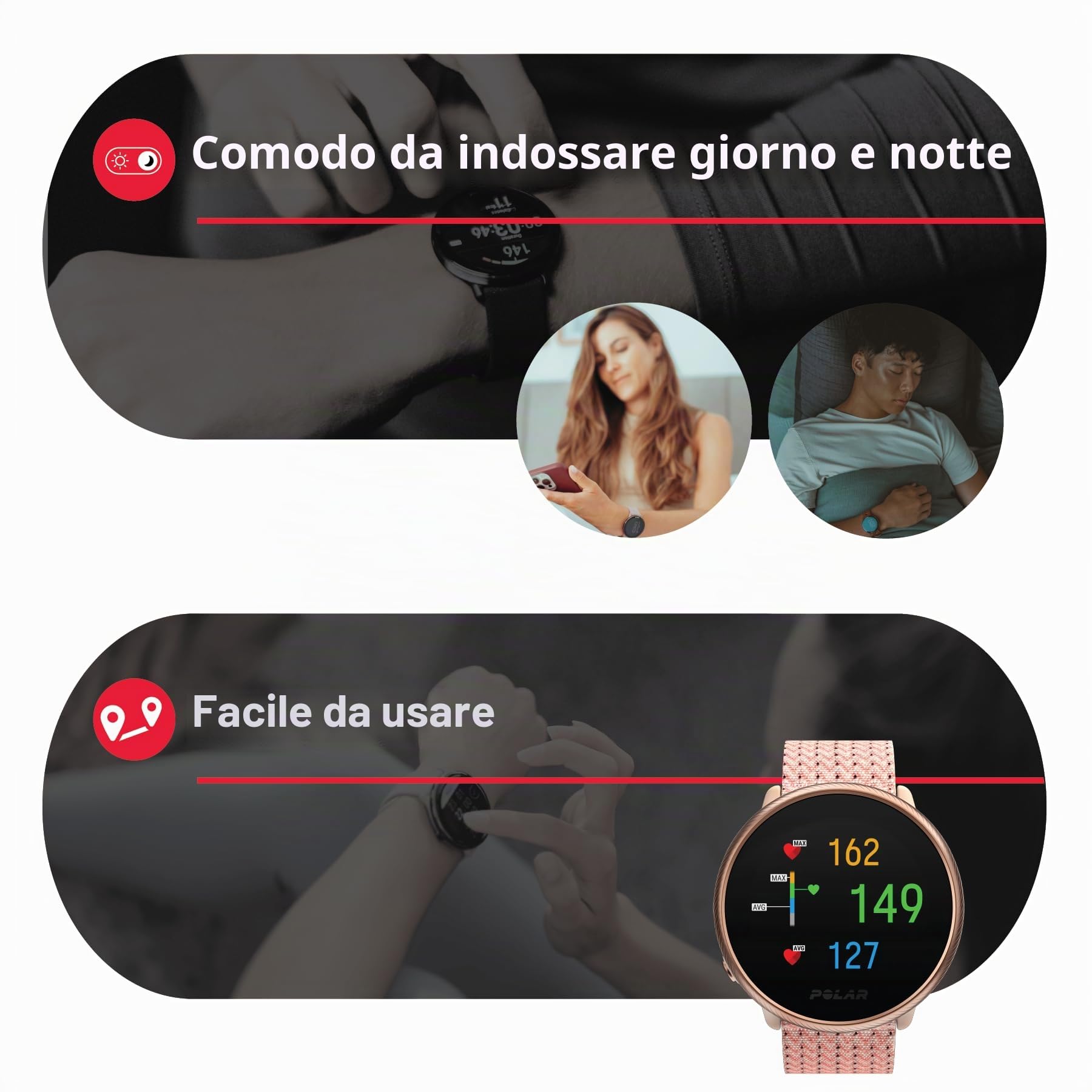 Polar Ignite 2 - Smartwatch per il Fitness con GPS - Monitoraggio della FC dal Polso - Guida Personalizzata agli Allenamenti, Monitoraggio del Recupero e del Sonno - Controlli Musica, Meteo, Notifiche