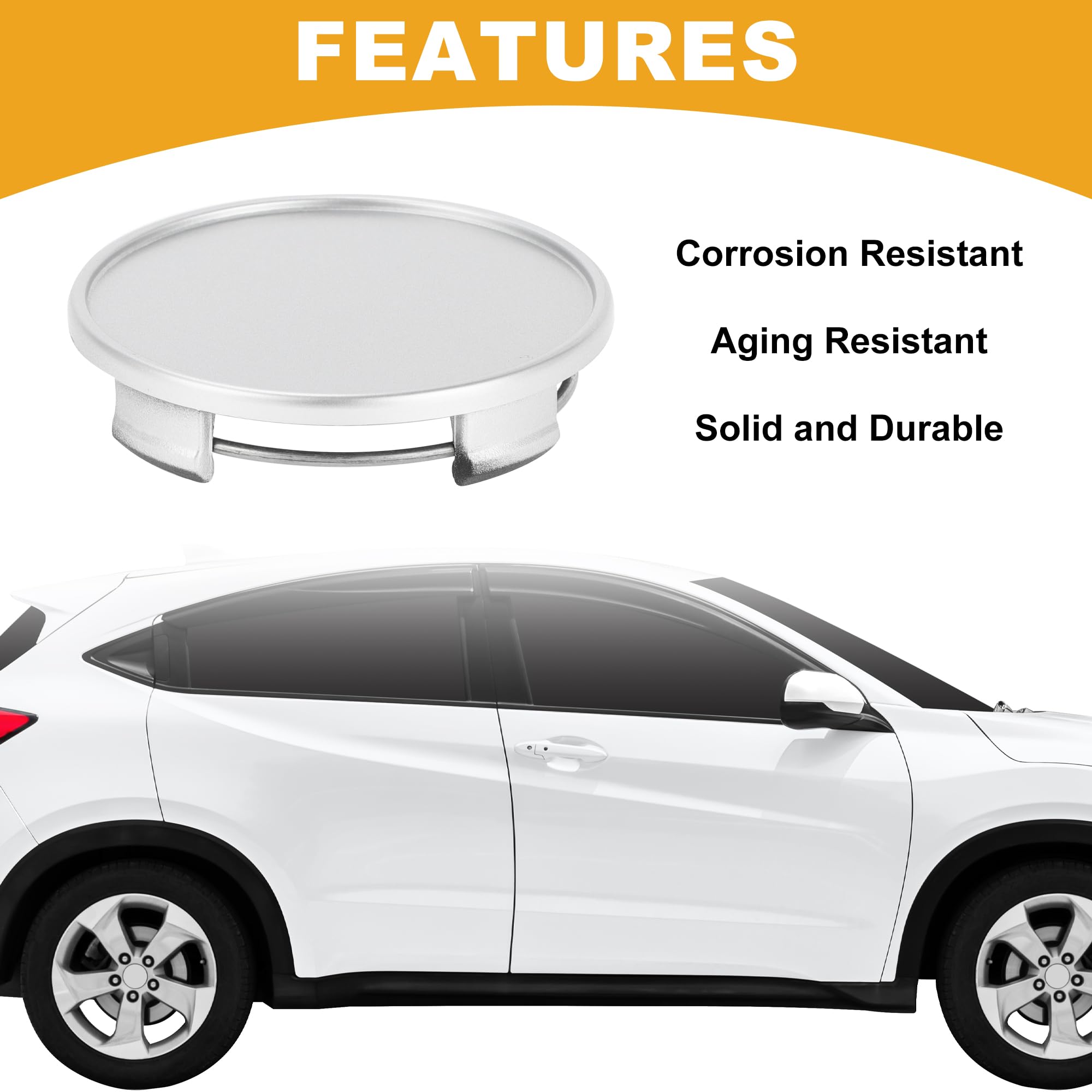 ABSOPRO Tapacubos Universal Centro Rueda 65mm – Plástico Brillante Negro, Duradero, Protege Del Polvo Y Mejora La Estética De Tu Coche