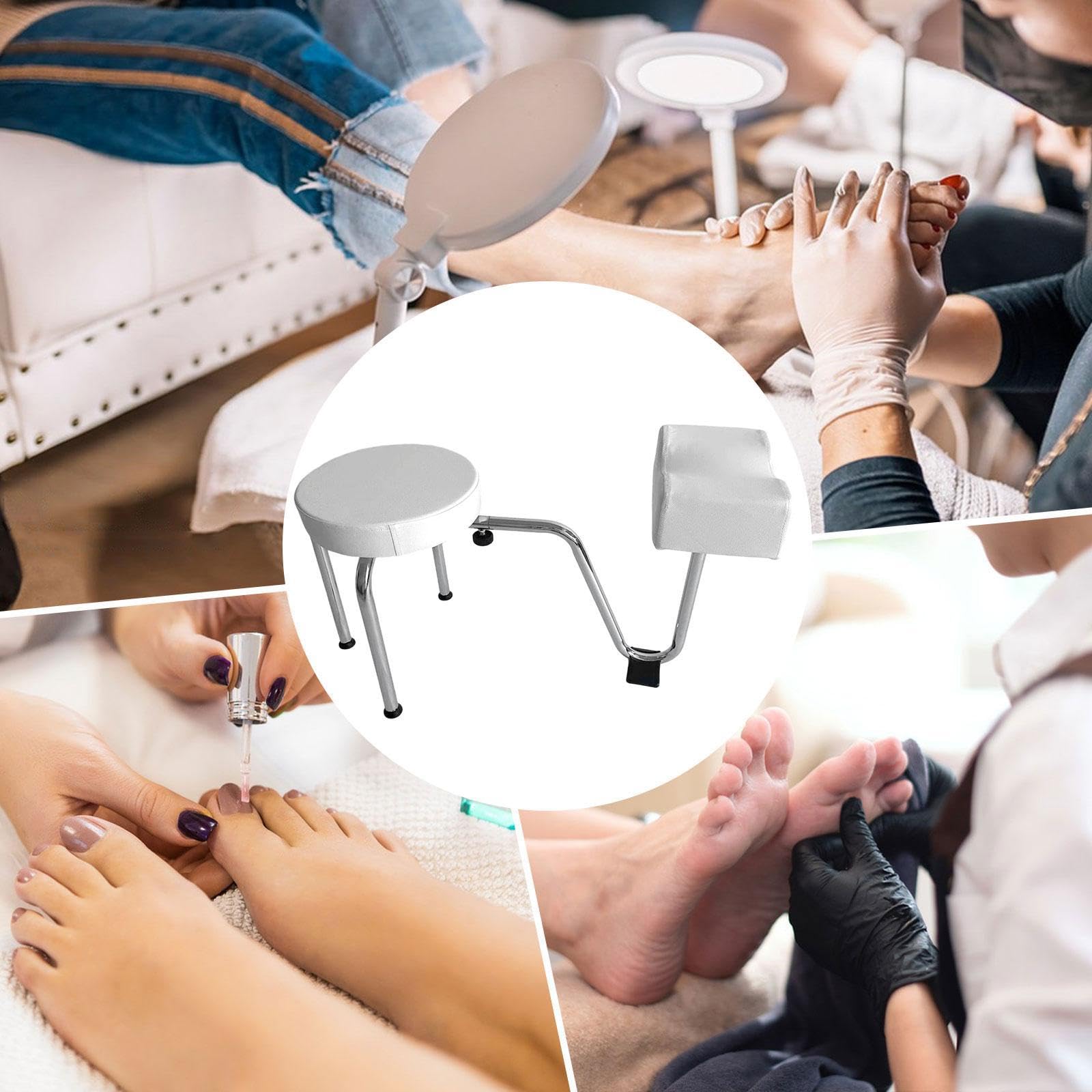 Reposapiés Ajustable para Manicura y Pedicura Silla de Estación con Soporte de Pie Metálico para Estudio-
