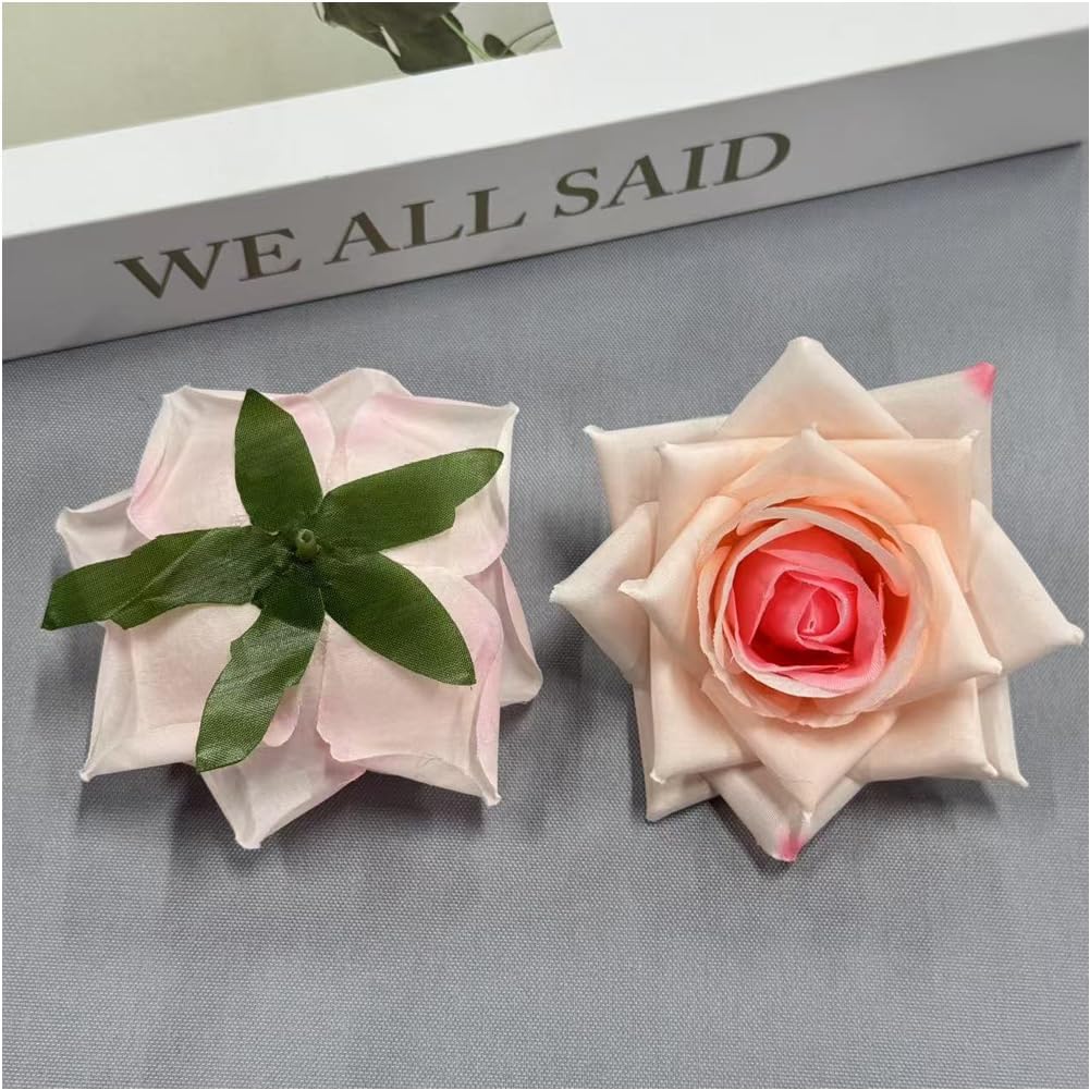 Artificial Silk Rose Heads Bulk 70PCS - Realistic Fake Roses for Floral Arrangements, Centerpieces, DIY Handicrafts Thornless (White)