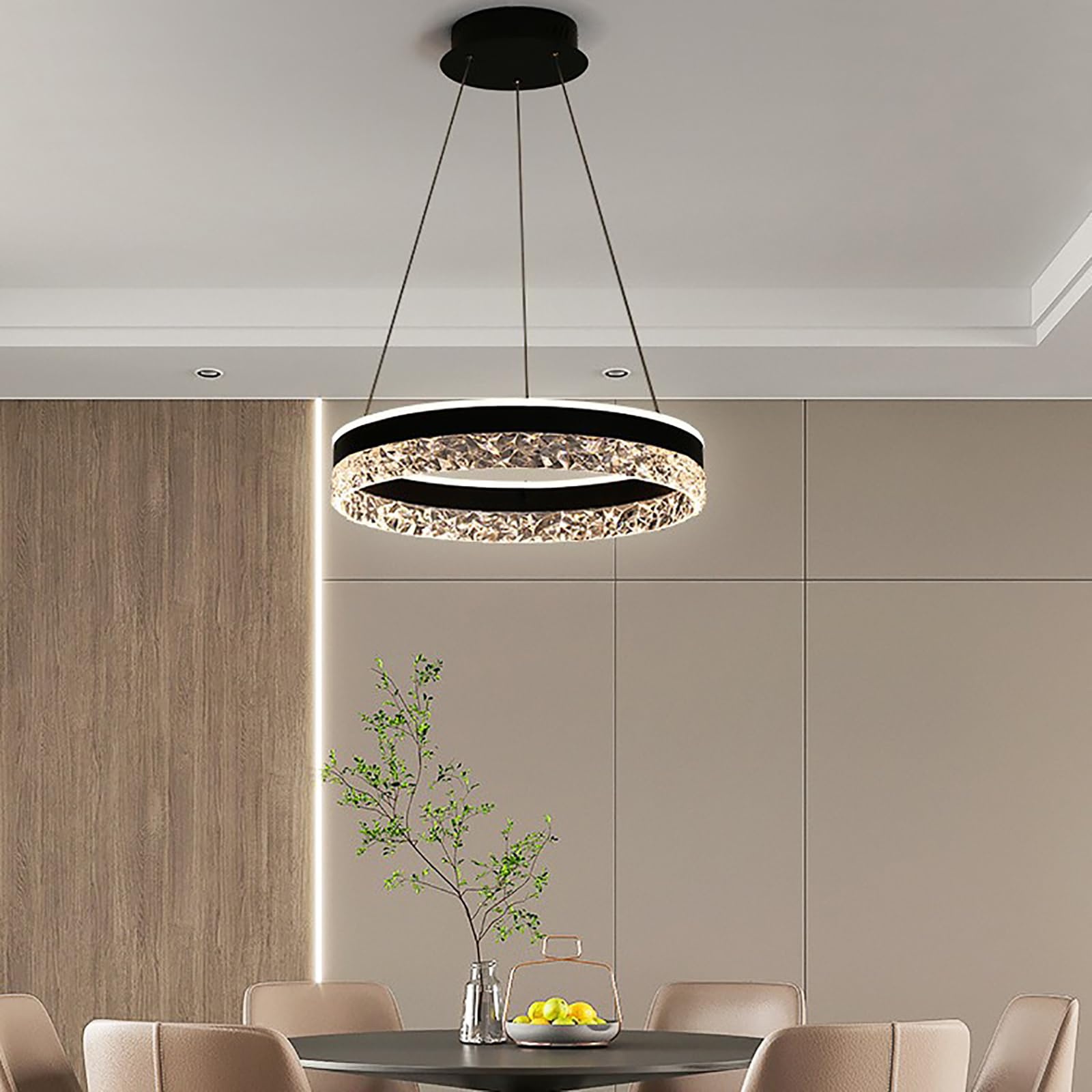 LED Pendelleuchte Esstisch mit Fernbedienung Hängend Dimmbar Hängelampe Modern Pendellampe Höhenverstellbar Aluminium für Wohnzimmer Schlafzimmer Küche Esszimmer (Weiß)
