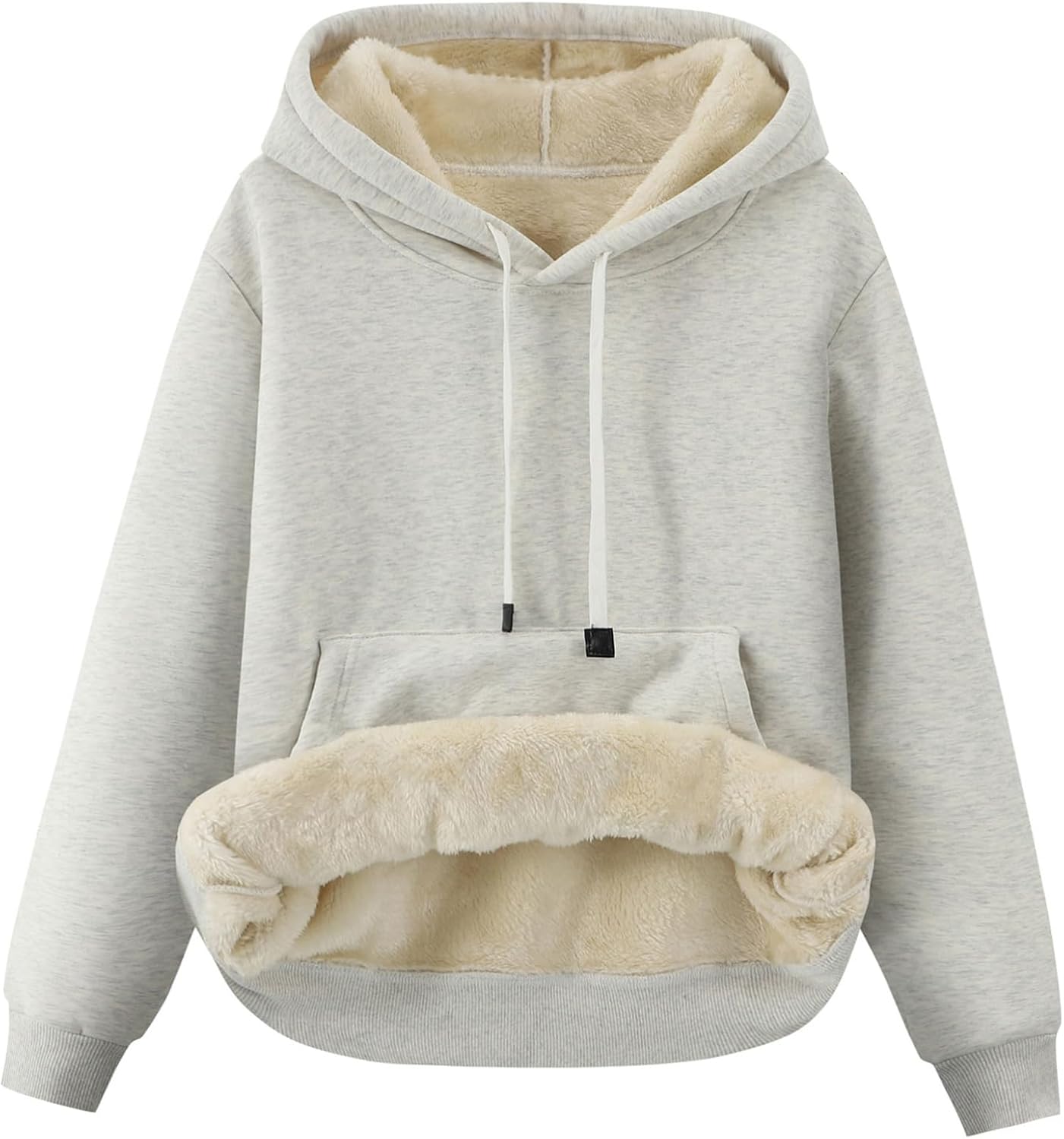 Gihuo Women's Winter Warm Hoodie Sherpa Fleece Lined Pullover Hoodie Hooded Sweatshirt