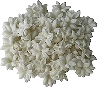 50PCS White Arabian Jasmine Pikake Clay Flowers No Stem - Thai Clay for Jewelry Making DIY Crafts Supplies