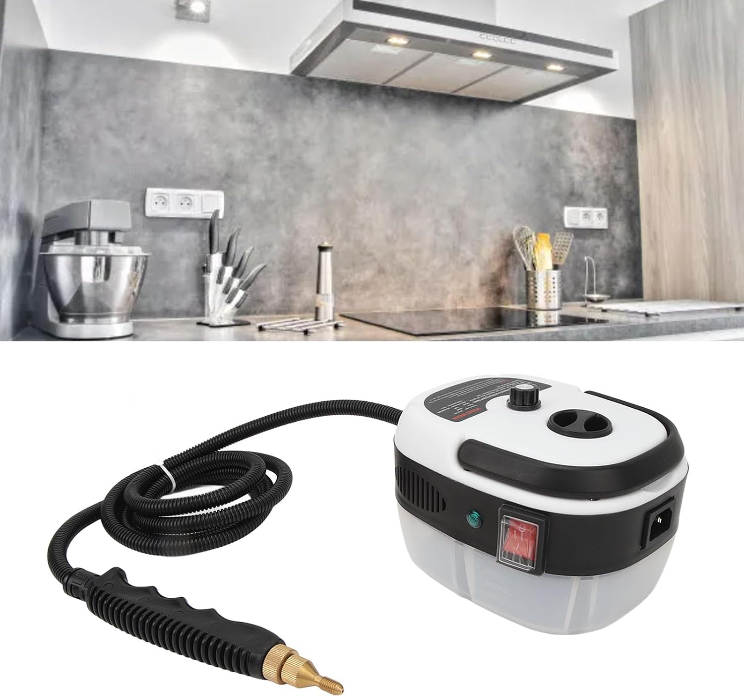 High Temperature High Pressure Steam Cleaner, Handheld Steam Cleaner for Kitchen, Air Conditioner, Grease, Cars, and Hotels, Made of Durable ABS Material (White)