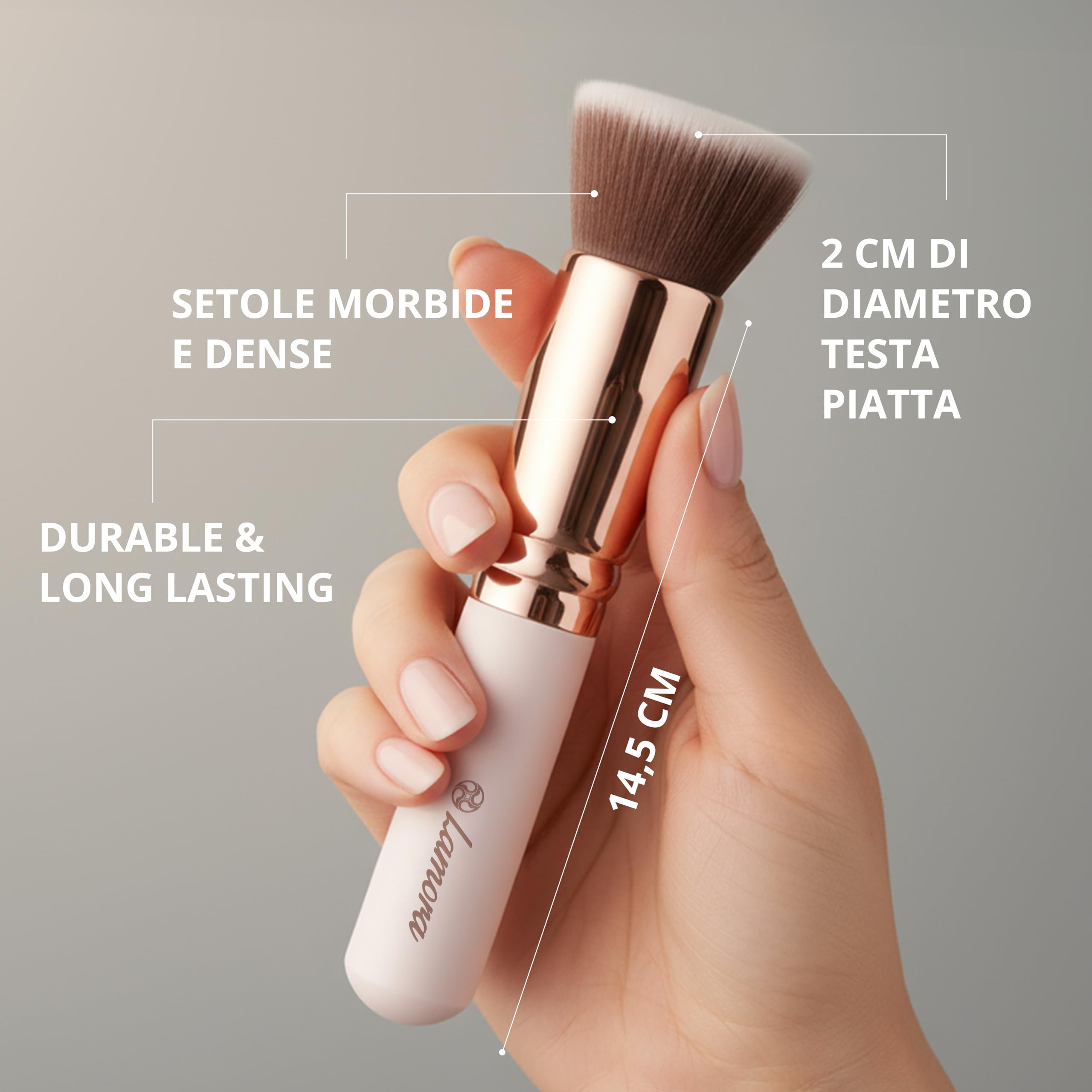 Pennello Fondotinta Liquido Trucco Cipria - Pennello Flat Top Kabuki Viso, Perfetto Per Foundation, Crema Minerale, Polvere - Setole Sintetiche Di Qualità Professionale