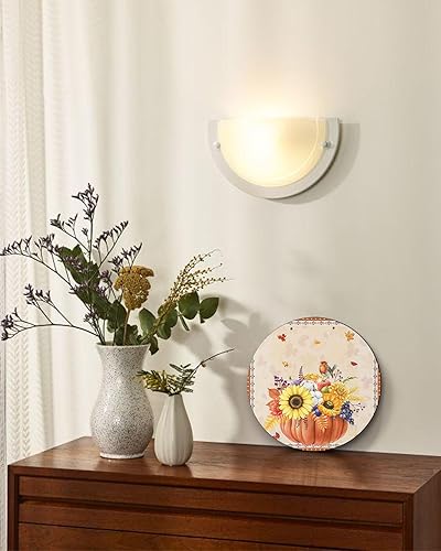 Miniatura 7 de Letrero de bienvenida para decoración de puerta delantera, girasol de otoño, hojas de arce, calabaza, bohemio, de 10 pulgadas, coronas colgantes,