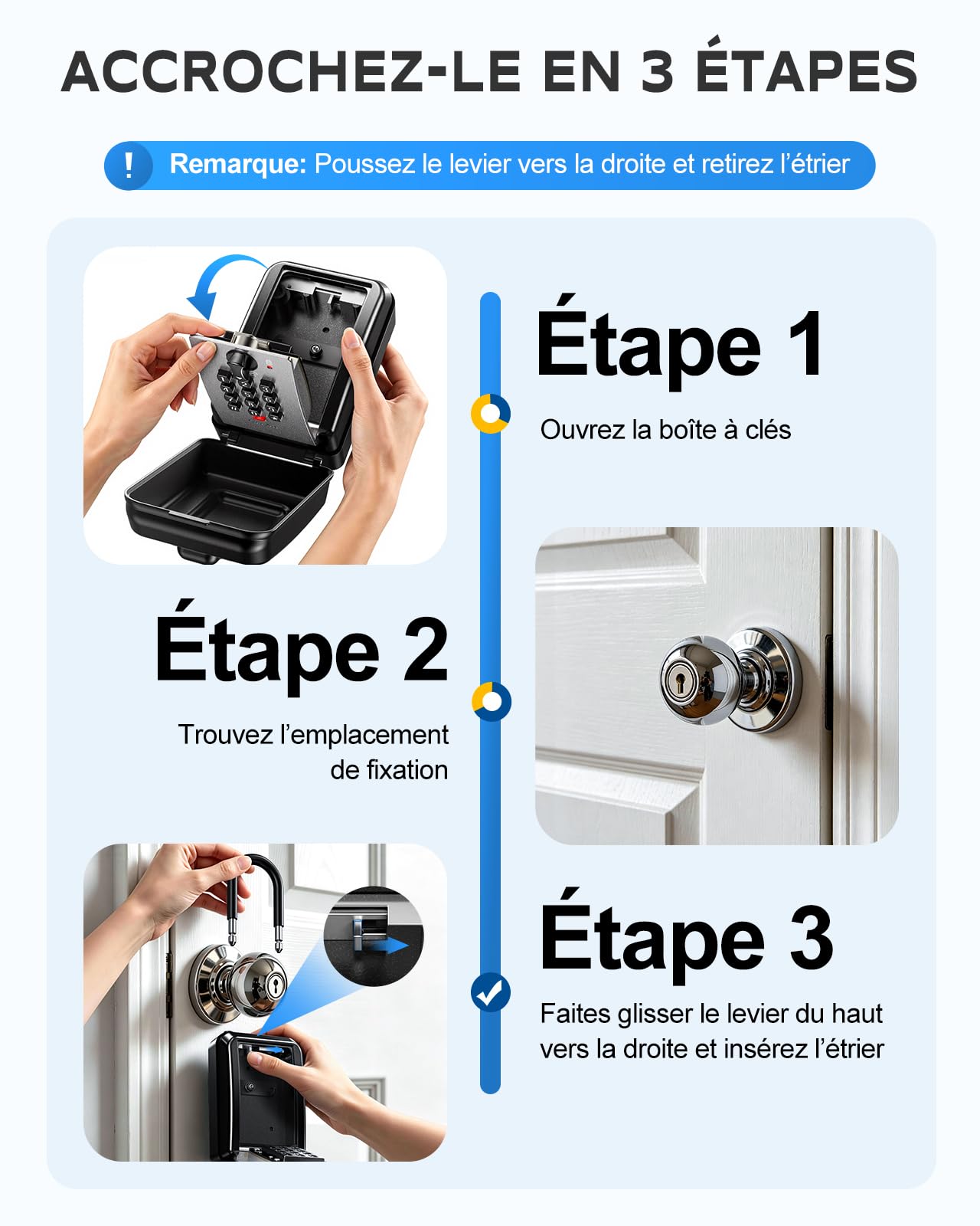 Mohard Boite a Clefs Securisee Exterieur avec Anse, Boite à Clé avec Code à Combinaison 12 Chiffres, Grande Capacité & Résistante aux Intempéries, Coffre Fort a Clef Pour Bureau Maison Usine Garage